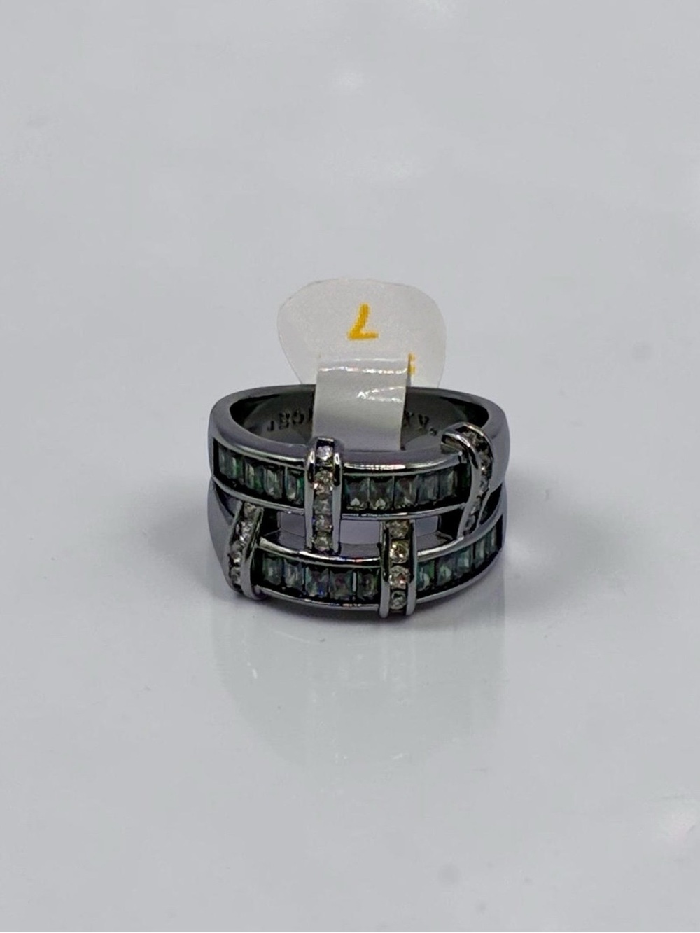 Bomb Party Aurora Crystal Openwork Statement Ring Size 7